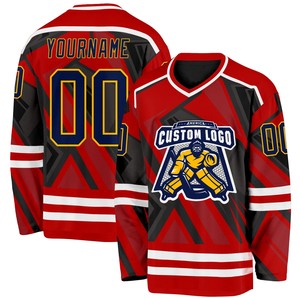 Customized Heat-Transfer Printed Adult Hockey Jersey 100% Polyester Anti-Bacterial & Quick Dry Breathable Comfortable - Product Image 2