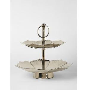 แท่นวางเค้กโลหะสีทองแบบทุบ2ชั้นสำหรับงานแต่งงานงานวันเกิดแท่นวางตกแต่งเค้กแฮนด์เมด - Product Image 2