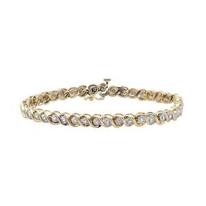 Pulsera de tenis de diamantes de moissanita redonda clásica de plata de ley S925 para mujer, joyería en fiesta y boda - Product Image 1