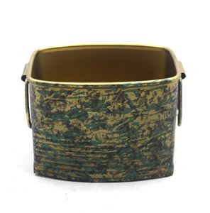Nouveau design Pots de jardinière en fer métallique dorés à patine verte et noire pour les décorations de maison et de jardin faites à la main et personnalisées en vrac - Product Image 3