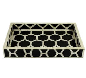 Handmade Bone Inlay Wooden Modern Floral Pattern <b>Serving</b> <b>Tray</b> for Home Kitchenware - Product Image 1