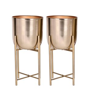 Caja de maceta galvanizada de metal, contenedor de maceta decorativa, ideal para patio, balcón, arreglo de plantas de interior - Product Image 1