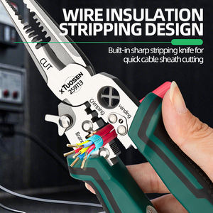 คีมปอกสายไฟ<span class=keywords><strong>8</strong></span><span class=keywords><strong>นิ้ว</strong></span>ทำจากสแตนเลสพร้อมปากกาทดสอบไขควงสายม้วนคีมดึงและคีมปอก - Product Image 5