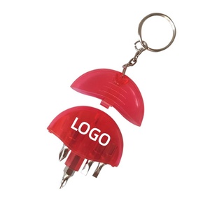 Mini jeu d'outils de tournevis 4-en-1 avec un porte-clés fendu. Il a une construction en ABS solide avec Phillips et deux tournevis à fente - Product Image 1