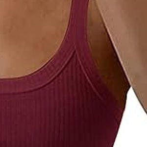 Débardeurs de haute qualité pour femmes plissé col carré débardeur sans manches été débardeurs pour femmes - Product Image 2