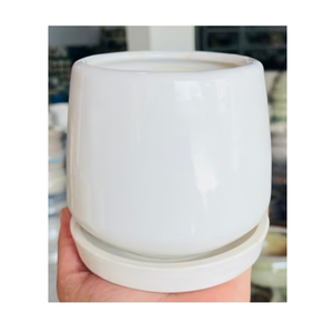 กระถางต้นไม้เซรามิกเคลือบที่มีรูปทรงสวยงามเหมาะสำหรับการจัดแสดงบอนไซว่านหางจระเข้หรือดอกไม้ในห้องนั่งเล่นหรือพื้นที่ทำงานของคุณ - Product Image 3