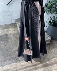 Vêtements islamiques turcs en soie satinée anti-rides de luxe sur mesure pour femmes de petite taille, manches longues, Dubaï, musulman - Product Image 2