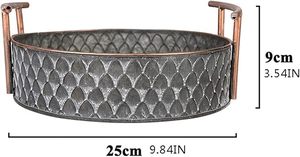 ตะกร้าผลไม้สำหรับห้องครัวโบราณแบบย้อนยุคตะกร้ากลมพร้อมด้ามจับถาดถาดผลไม้โลหะแนววินเทจของตกแต่งโต๊ะในบ้าน - Product Image 3