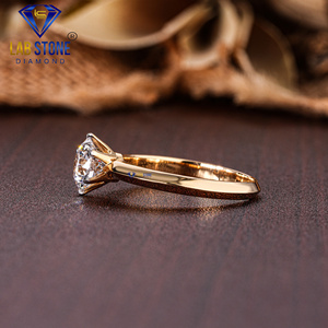 Lab-Stone 1,25 TDW Anillo de oro amarillo de diamante de corte redondo Impresionante COLOR DE LA EF-VS - Product Image 3
