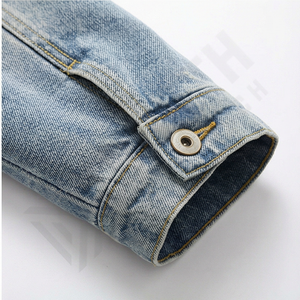 Veste en jean en coton pour homme, décontractée, couleur unie, col à revers, simple boutonnage, coupe ajustée, qualité supérieure, vêtement d'extérieur tendance - Product Image 6