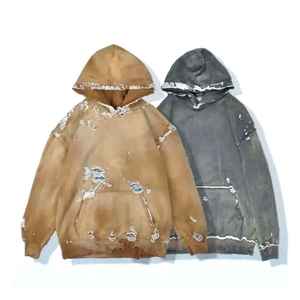 Sudaderas con capucha desgastadas para hombres de diferentes colores Suministro ODM Material suave Anti-Shrink Regular estilo con capucha 100% sudaderas con capucha de algodón para hombres - Product Image 2