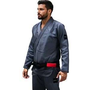 Kimono de Jiu-Jitsu brésilien gris, tissage perlé, léger, entraînement BJJ, compétition, veste 400G, pantalon Ripstop - Product Image 2