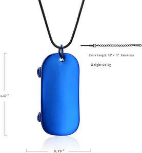 Urna de cremación de acero inoxidable azul, joyería para cenizas, gorra de béisbol, collar de urna para cenizas de seres queridos, regalo para mujeres y hombres, tamaño personalizado - Product Image 4