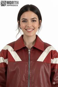 Chaqueta de Cuero Entallada para Mujer 100% Original, Invierno, Resistente al Viento, Tejido de Lona, Opciones de Logotipo y Color Personalizados - Product Image 4