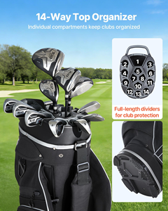 <span class=keywords><strong>Sac</strong></span> de golf haute performance gris et noir avec 14 compartiments, tissu imperméable de qualité supérieure, <span class=keywords><strong>sac</strong></span> de transport complet <span class=keywords><strong>pour</strong></span> <span class=keywords><strong>chariot</strong></span> de golf - Product Image 2