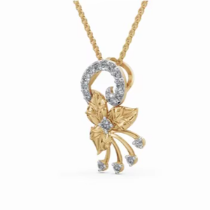 Colgante de Oro con Diamantes 0.275 Quilates 16 Diamantes Oro Amarillo, Rosa y Blanco de 9k, 14k, 18k Joyería Fina Auténtica Collar Minimalista con Dije - Product Image 1