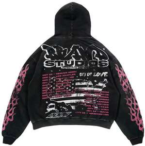 ชุดวอร์มผ้าฟลีซ 350gsm ทรงหลวมสำหรับผู้ชาย ใส่ได้ในฤดูหนาว รับสกรีนโลโก้ตามสั่ง เสื้อฮู้ดดี้และกางเกงขายาวทรงโอเวอร์ไซส์สำหรับทุกเพศ - Product Image 3