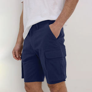 Pantalones cortos cargo de algodón o algodón/LICRA azul Oliva de verano para hombre, pantalones cortos cargo elegantes informales con diseño de 6 bolsillos, proveedor de Bangladesh - Product Image 2