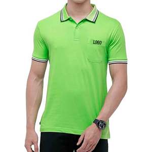 Polo de golf respirant à manches courtes coupe ajustée vêtements de golf d'été à séchage rapide t-shirt de couleur verte logo personnalisé tricoté - Product Image 1