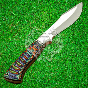 Handmade D2 Steel Fixed Blade Skinning Knife Beautiful Hunting Camping Leather Sheath Exotic <b>Wood</b> Handle Gift for Him OEM - Product Image 2