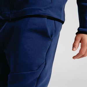 Logo de marque personnalisé 69% coton 31% polyester bleu garçons Tech polaire survêtement fermeture éclair complète à capuche Joggers pantalons de survêtement survêtement - Product Image 4