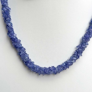 Tự nhiên Tanzanite đá quý Vòng cổ Tanzanite Uncut chip Xoắn hạt dây phong cách vòng cổ 925 Sterling bạc clasp Vòng cổ - Product Image 3