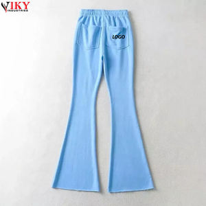 <b>Women</b> Stocked Pent Customized Logo Printing High Waist Fashionable Drawstring Wide Leg Sweatpants <b>Women</b> Jogger Pants - Product Image 2