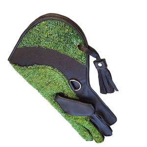 HAMII APPARELS HA-533 Guantes de cetrería de alta calidad Cuero Negro-Punto rojo con bordado personalizado Águila Entrenamiento profesional - Product Image 3