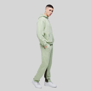 Survêtement de haute qualité 100% coton Pantalon évasé et sweat à capuche Logo personnalisé Survêtement d'hiver surdimensionné pour hommes - Product Image 1