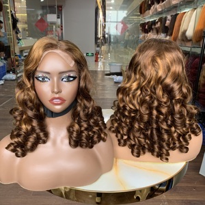 Hot Selling Premium Vietnamese Human Hair <b>Wigs</b> 5x5 Glueless <b>Lace</b> Frontal Piano Color Bouncy <b>Wig</b> Wholesale Bulk Sale - Product Image 2