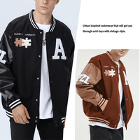 Usine en gros de haute qualité Slim manteau hommes automne hiver Vintage broderie Baseball vestes hommes Letterman Jacke vêtements d'extérieur Clothin
