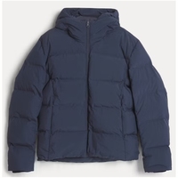 Vestes pour hommes Veste à capuche légère en polyester matelassé rempli de bulles avec logo pour homme Vente en gros