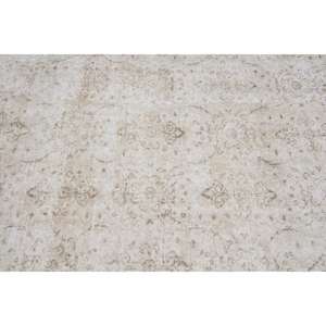 Tapis turc vintage surdimensionné 7x10,1 pieds, tapis oriental en laine blanc et marron - Product Image 4