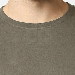 Camisetas de gimnasio de cuello redondo de moda de talla grande para hombre, de punto ligero Top de secado rápido, logotipo personalizado, corto único, estampado sólido, Fitness - Product Image 4