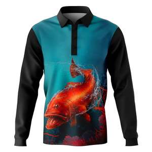 Chemise de pêche unisexe à manches longues en polyester 100% respirant, anti-bactérien, séchage rapide, protection UV UPF 50+, vente en gros sur mesure - Product Image 6