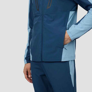 Ensemble de survêtement de sport d'extérieur en nylon à manches longues personnalisable avec fermeture éclair pour hommes, ensemble coupe-vent deux pièces pour hommes - Product Image 5