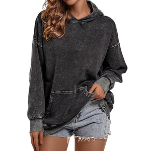 Sudadera con capucha lavada con ácido personalizada de calidad premium, ropa de calle Vintage de gran tamaño, sudadera con cremallera, Sol desteñido, luz desgastada XS - Product Image 4