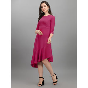 Robe évasée élégante pour femme | Tissu lourd importé extensible | Longueur de 107 cm | Coupe régulière | Vêtements élégants - Product Image 1