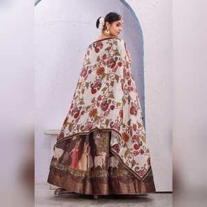 Lehenga Choli de mariée en soie douce Dola, imprimé numérique, vêtements de fête indiens pour femmes, mariage en gros et pas cher - Product Image 5