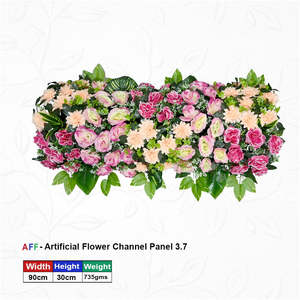 Artificial Flower Factory Pastel Peony & <b>Blushing</b> Rose Channel Panel Soft Peach & Magenta Floral Row 90cm Elegant Floral - Product Image 1