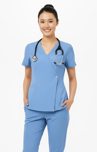 Ligero Spandex/algodón Unisex Jogger Scrub pantalón transpirable médico Scrubs impreso Logo 280Gsm tela Hospital uniforme - Product Image 6