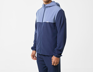 Ensemble 2 pièces coupe-vent d'hiver pour homme, respirant, imprimé, antibactérien, streetwear OEM, patchwork personnalisé, jogging 100% coton - Product Image 3
