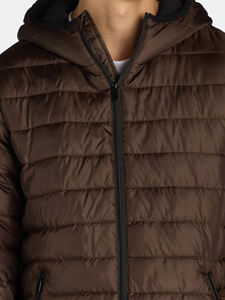 Abrigo de invierno acolchado de talla grande para hombre, sólido, ligero, empacable, con capucha, cálido, aislado, soporte de lona, calle alta, exterior - Product Image 4