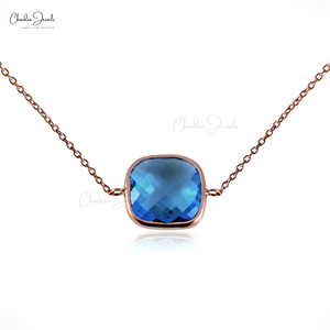 อัญมณีธรรมชาติคุณภาพสูงสวิสสีฟ้า topaz 14 พันกุหลาบทอง 12 มม.สร้อยข้อมือ Hallmarked ผู้ผลิตเครื่องประดับ & Supplie - Product Image 1