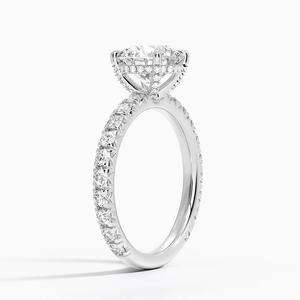 Anillo de compromiso solitario de oro clásico de 10K, Halo oculto, regalo de boda romántico, joyería para fiestas de mujeres, anillos finos cultivados en laboratorio - Product Image 4