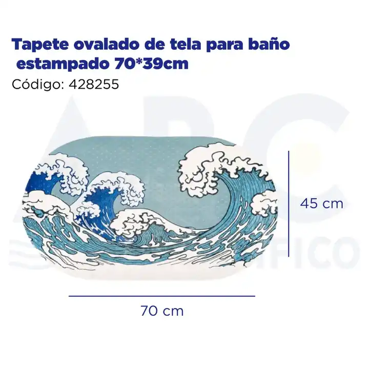 Oval Diatom Printed Fabric Bath Mat 70*39cm Comfortable Anti-Slip Water Absorbent Bathroom Rug