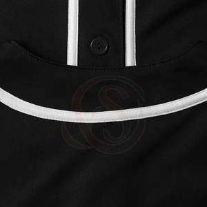 Entrega Rápida, Camisetas de Béisbol Personalizadas con Impresión por Transferencia de Calor, Negras, para Hombre, 100% Poliéster, Transpirables, de Secado Rápido, Cortas - Product Image 6