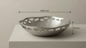 Bol décoratif moderne en acier inoxydable, finition satinée, petit bol central pour la décoration de table à la maison ou à l'hôtel - Product Image 4