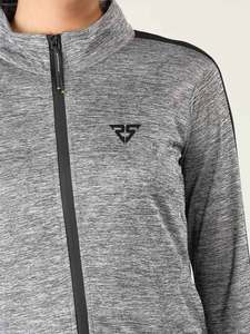 ชุดวิ่งออกกำลังกายมีซิปและปกเสื้อดีไซน์โลโก้แบบปักและพิมพ์ลายโลโก้ออกแบบได้ตามต้องการ - Product Image 2