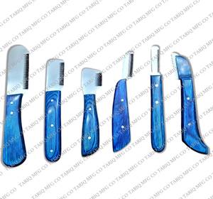 TARIQ MFG CO Pet Stripping Knife 6 PCS Set Professional Dog Grooming Tools Stainless Steel Shedding & Trimming Knives - Product Image 3